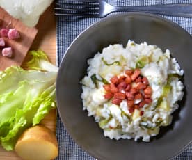 Risotto con scarola, patate e crescenza