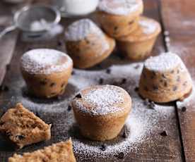 Muffins vanille et pépites de chocolat à la vapeur