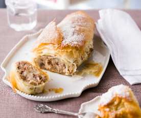 Strudel minute aux pommes et aux noix