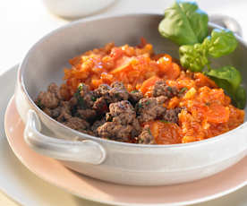 Risotto de bœuf, carotte et tomate