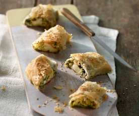 Spinatkopita mit Gambas und Feta (Griechenland)