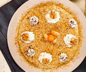 Sněhový ořechový dort