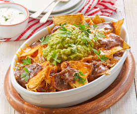Nachos with Black Beans and Guacamole