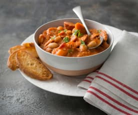 Sausage and butter bean winter stew