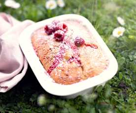 Minicakes aux pralines roses et framboises, sans gluten
