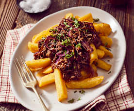 Pulled Beef mit karamellisierten Zwiebeln