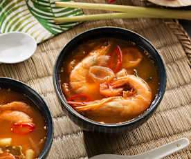 Sopa agridulce de langostinos (Tom Yum Goong) - Tailandia