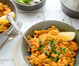 Arroz con tomate y verduras