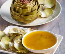 Artichokes with Garlic Tarragon Butter