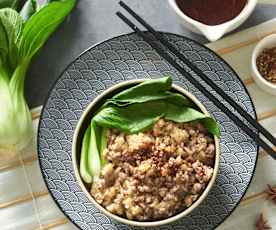 Arroz de Sichuan con carne picada y aceite de chile (Cocción de arroz) - China