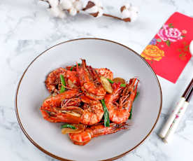 Stir Fried Prawns with Soy Sauce