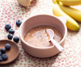 Mango, Banane und Heidelbeer Püree