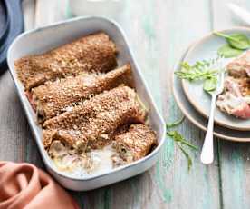 Galette fourrée jambon-champignons