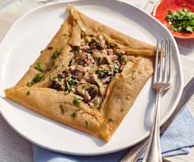 Galettes mit Pilz-Schinken-Füllung