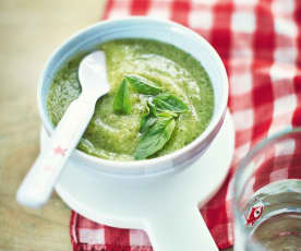 Purée courgettes et veau au basilic