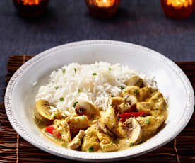 Curryhuhn mit Champignons