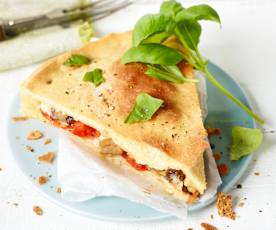 Gefüllte Focaccia mit Auberginen