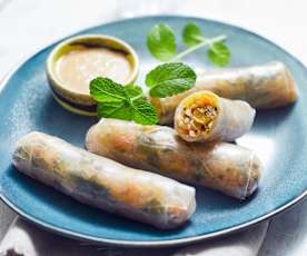 Summer Rolls mit Erdnusssauce