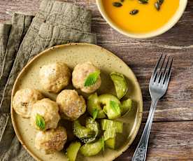 Menù: Crema di carote e polpette di vitello