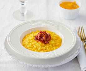 Risotto con la zucca e pancetta