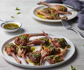 Sous-vide Lamb Chops with Mint Sauce