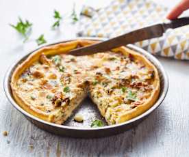 Quiche aux fruits de mer, ail et persil