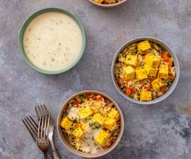 Erlebniskochen Tofu mit Zucchetti-Karotten-Reis