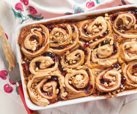 Peanut Butter and Jam Milk Rolls