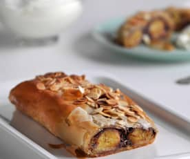 Strudel de chocolate y plátano