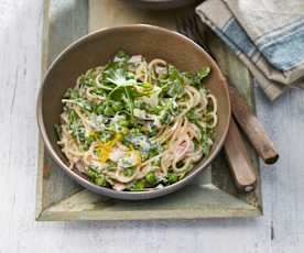 One Pot Pasta mit Schinken-Zitronen-Sauce