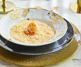 Risotto gamberoni e pompelmo rosa