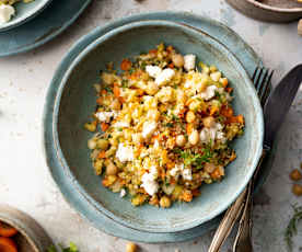 Salada de maçã e grão