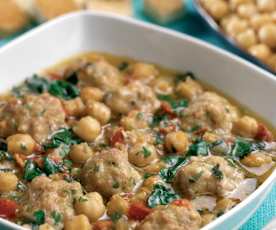 Zuppa di ceci e polpettine