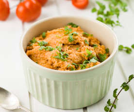 Bread stew with tomato and onion