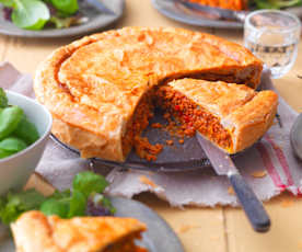 Tourte aux légumes et bœuf haché