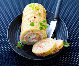 Rotolo di patate con salmone affumicato