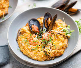 Gochujang seafood risotto