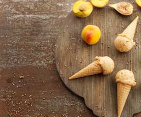 Sorvete de pêssego e figo