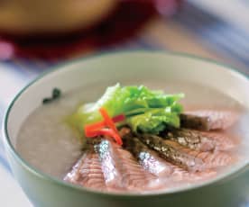 白菜鮭魚粥