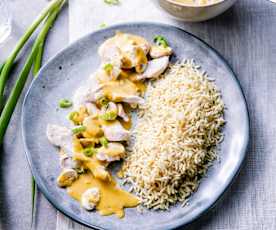 Poulet aux légumes, sauce à la crème