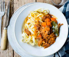 Ragoût de canard et tagliatelle