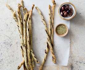 Olive and fennel grissini