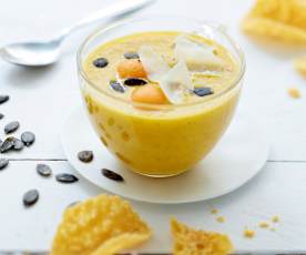 Gaspacho de melon, tuiles au parmesan