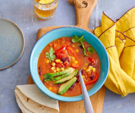 Soupe de tomates et haricots rouges