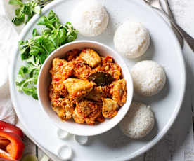 Kalkoen-Currystoofpot met Rijst