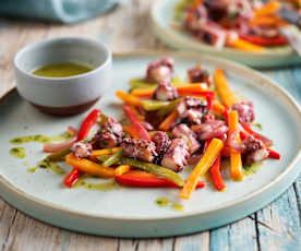 Ensalada templada de pulpo al vacío