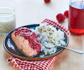 Le saumon sauvage au vinaigre de framboise