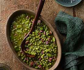 Peas and jamon