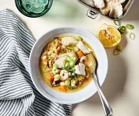 Curry z dorszem i krewetkami