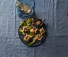 Reh-Dumplings mit Pak Choi